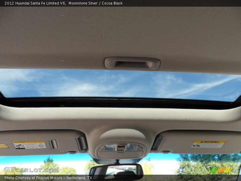Moonstone Silver / Cocoa Black 2012 Hyundai Santa Fe Limited V6