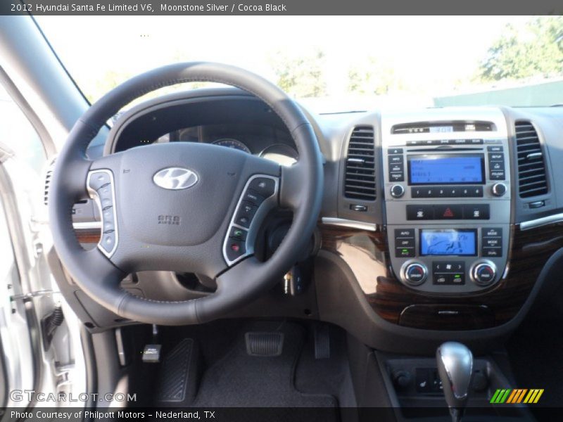 Moonstone Silver / Cocoa Black 2012 Hyundai Santa Fe Limited V6
