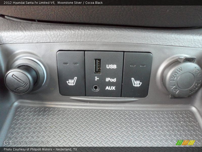 Moonstone Silver / Cocoa Black 2012 Hyundai Santa Fe Limited V6