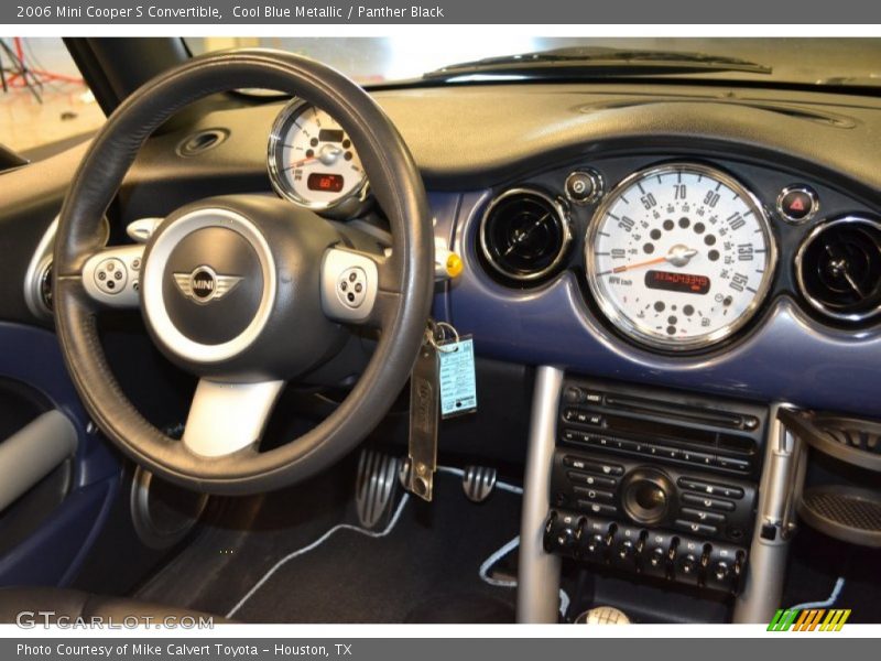 Cool Blue Metallic / Panther Black 2006 Mini Cooper S Convertible