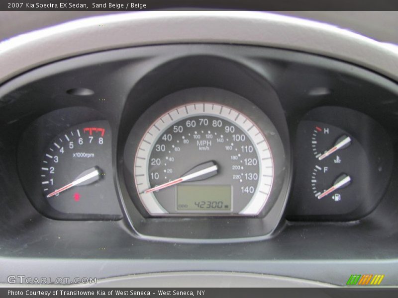 Sand Beige / Beige 2007 Kia Spectra EX Sedan