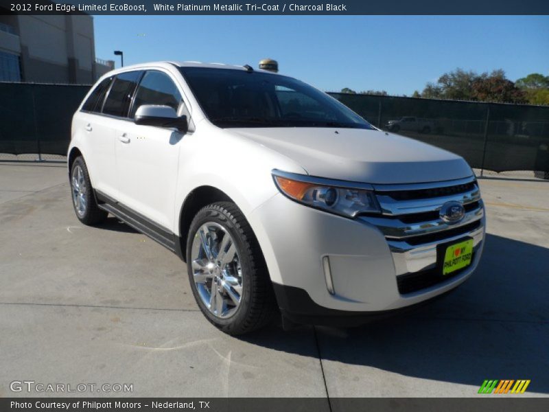 White Platinum Metallic Tri-Coat / Charcoal Black 2012 Ford Edge Limited EcoBoost