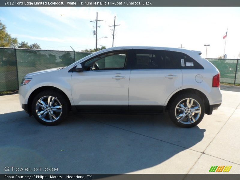 White Platinum Metallic Tri-Coat / Charcoal Black 2012 Ford Edge Limited EcoBoost