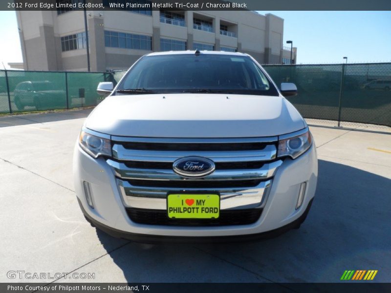 White Platinum Metallic Tri-Coat / Charcoal Black 2012 Ford Edge Limited EcoBoost