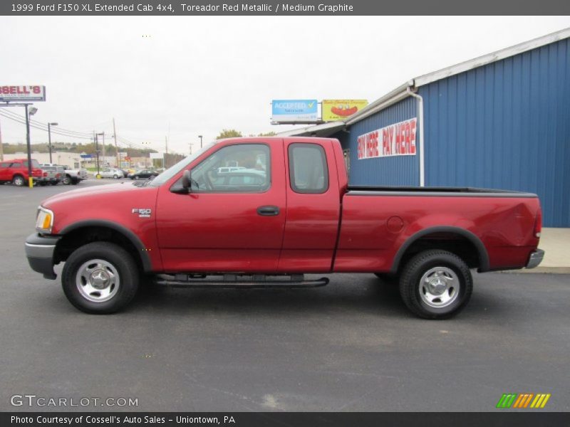 Toreador Red Metallic / Medium Graphite 1999 Ford F150 XL Extended Cab 4x4