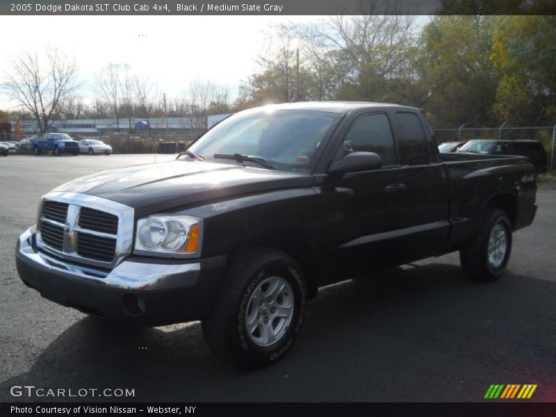 Black / Medium Slate Gray 2005 Dodge Dakota SLT Club Cab 4x4
