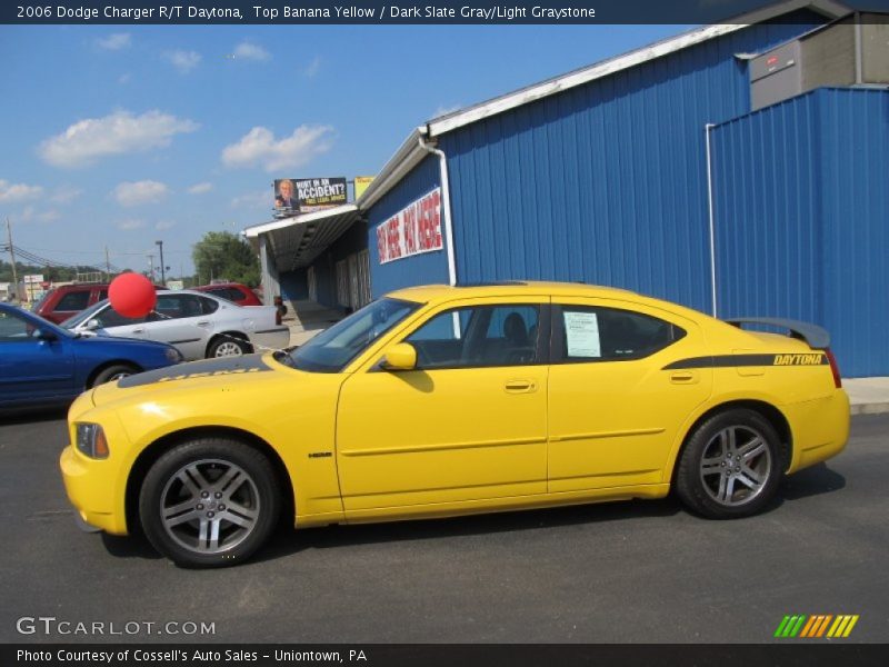Top Banana Yellow / Dark Slate Gray/Light Graystone 2006 Dodge Charger R/T Daytona