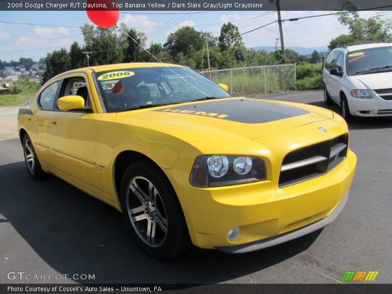 Top Banana Yellow / Dark Slate Gray/Light Graystone 2006 Dodge Charger R/T Daytona