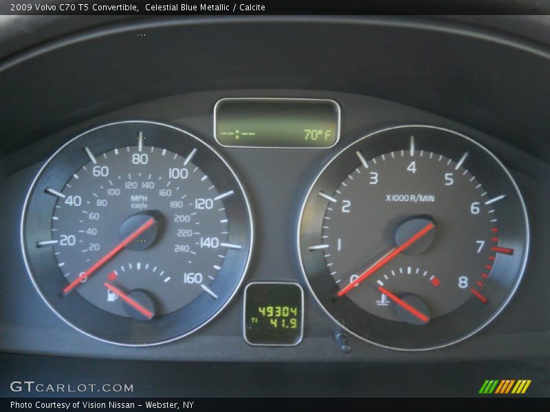 Celestial Blue Metallic / Calcite 2009 Volvo C70 T5 Convertible