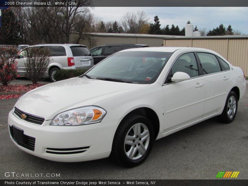 White / Gray 2008 Chevrolet Impala LS