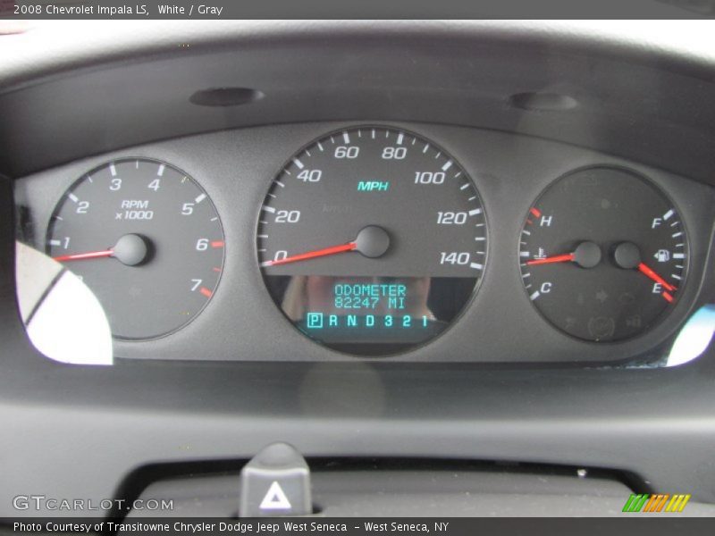 White / Gray 2008 Chevrolet Impala LS