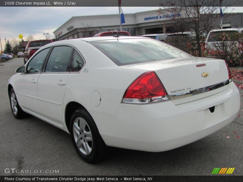 White / Gray 2008 Chevrolet Impala LS