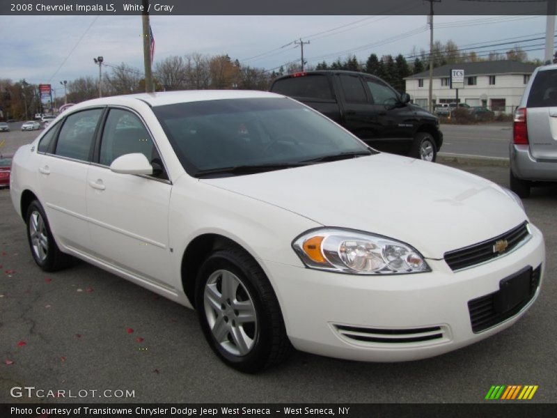 White / Gray 2008 Chevrolet Impala LS