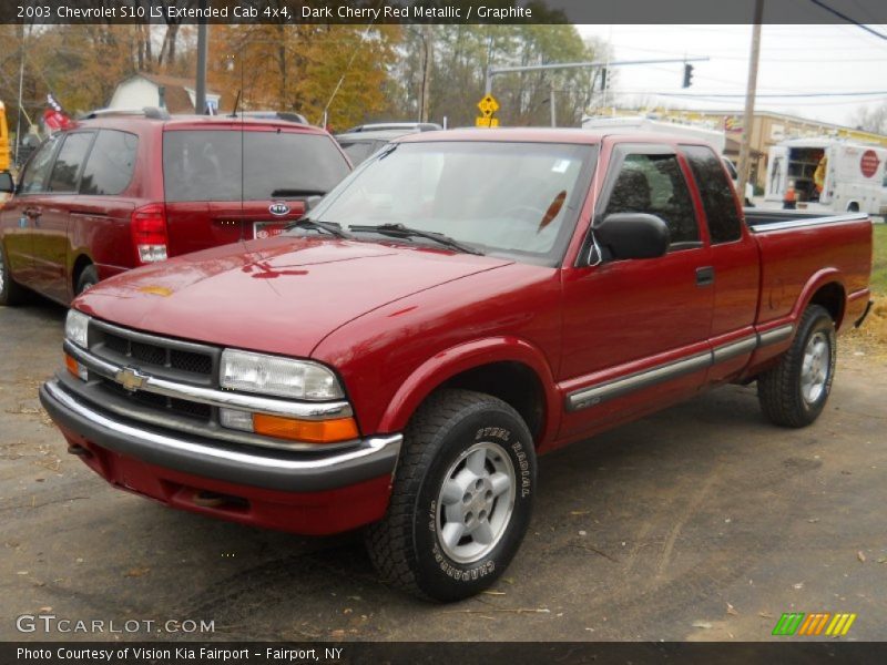 Dark Cherry Red Metallic / Graphite 2003 Chevrolet S10 LS Extended Cab 4x4