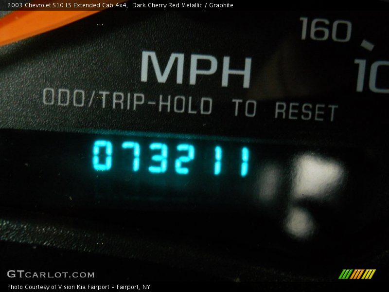 Dark Cherry Red Metallic / Graphite 2003 Chevrolet S10 LS Extended Cab 4x4
