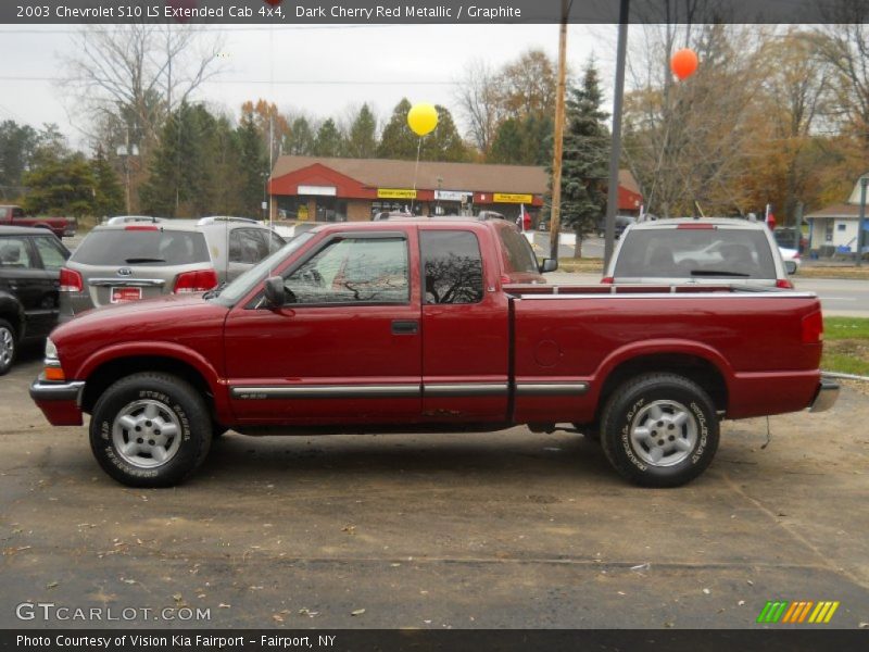 Dark Cherry Red Metallic / Graphite 2003 Chevrolet S10 LS Extended Cab 4x4