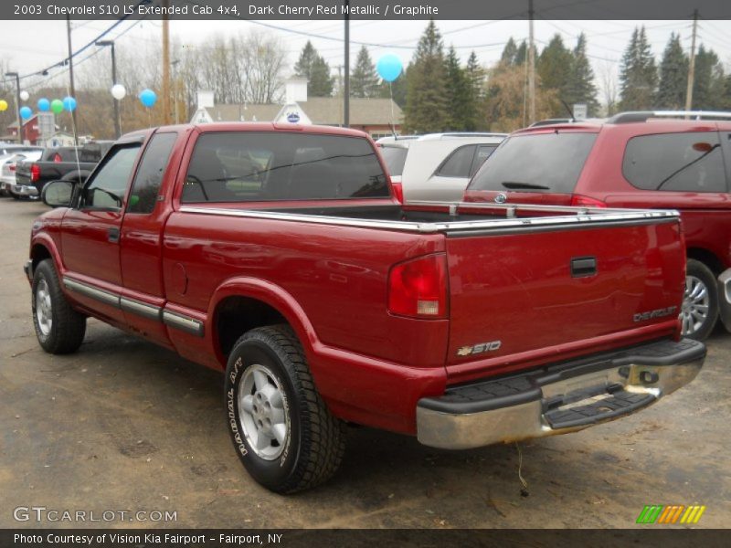 Dark Cherry Red Metallic / Graphite 2003 Chevrolet S10 LS Extended Cab 4x4