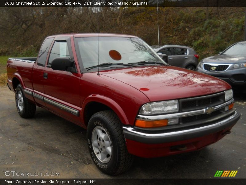 Dark Cherry Red Metallic / Graphite 2003 Chevrolet S10 LS Extended Cab 4x4