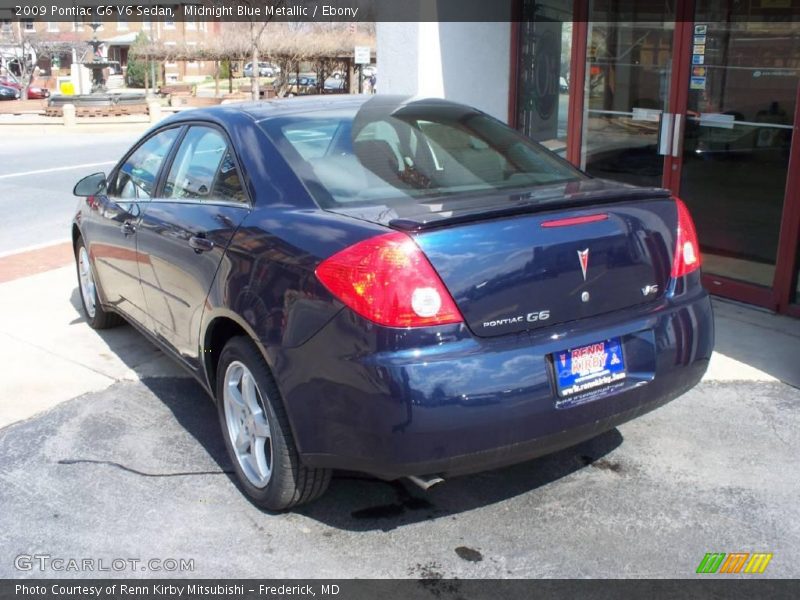 Midnight Blue Metallic / Ebony 2009 Pontiac G6 V6 Sedan