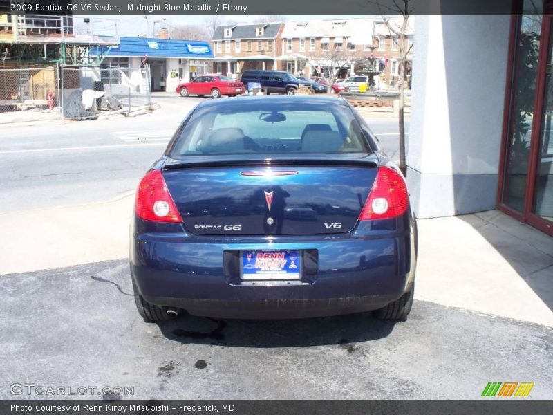 Midnight Blue Metallic / Ebony 2009 Pontiac G6 V6 Sedan