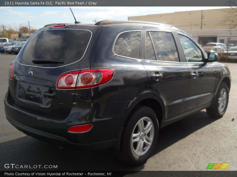 Pacific Blue Pearl / Gray 2011 Hyundai Santa Fe GLS