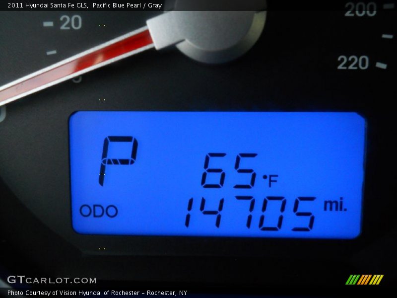 Pacific Blue Pearl / Gray 2011 Hyundai Santa Fe GLS