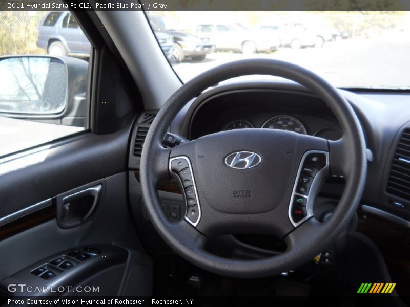 Pacific Blue Pearl / Gray 2011 Hyundai Santa Fe GLS