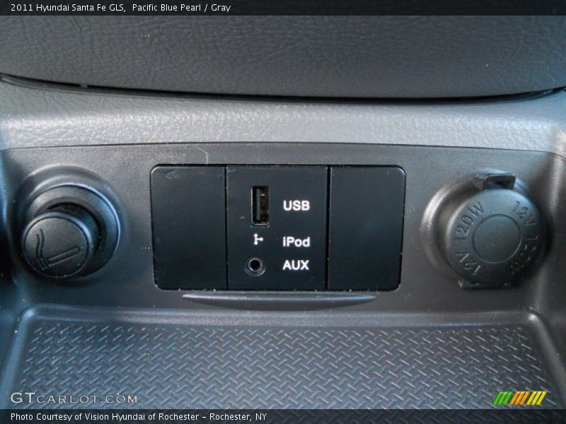 Pacific Blue Pearl / Gray 2011 Hyundai Santa Fe GLS