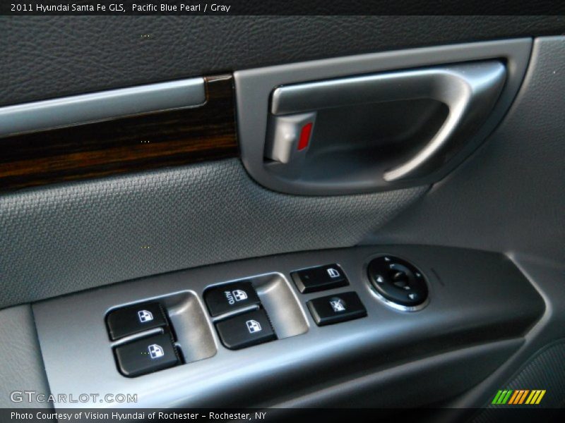 Pacific Blue Pearl / Gray 2011 Hyundai Santa Fe GLS