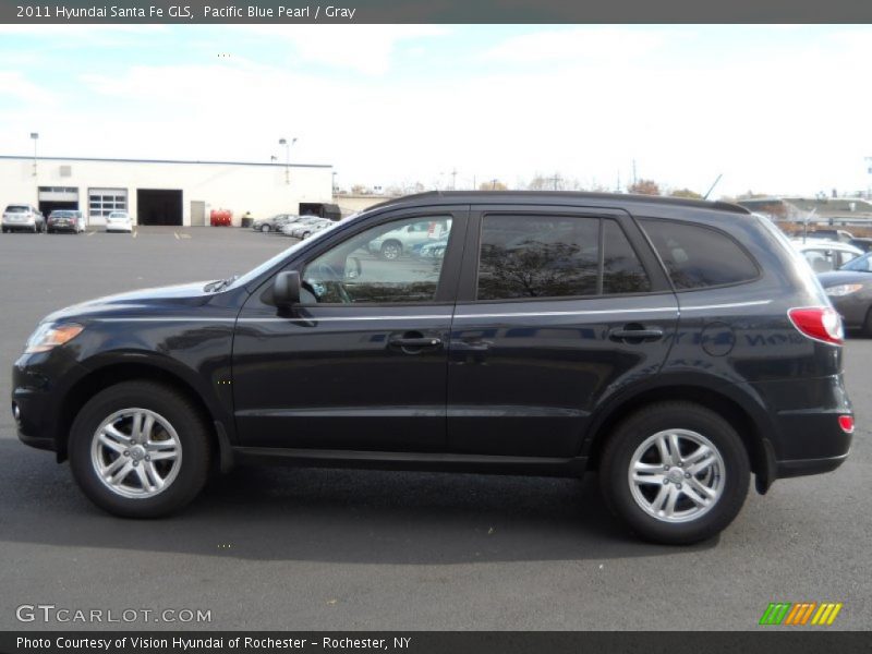 Pacific Blue Pearl / Gray 2011 Hyundai Santa Fe GLS
