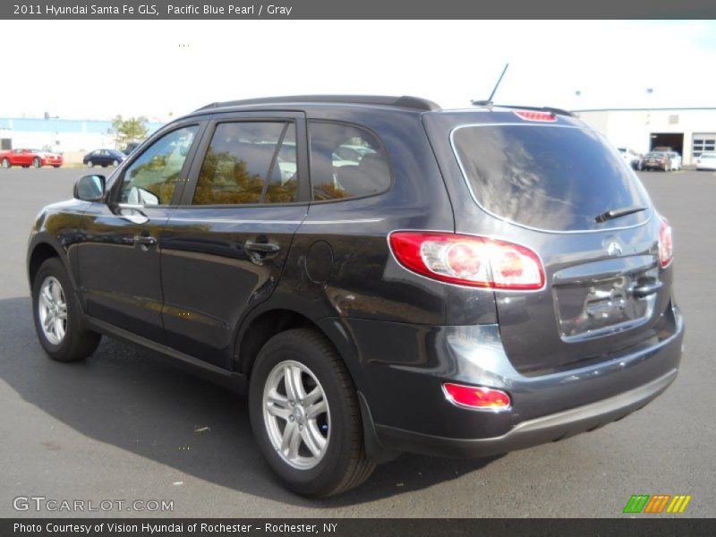 Pacific Blue Pearl / Gray 2011 Hyundai Santa Fe GLS