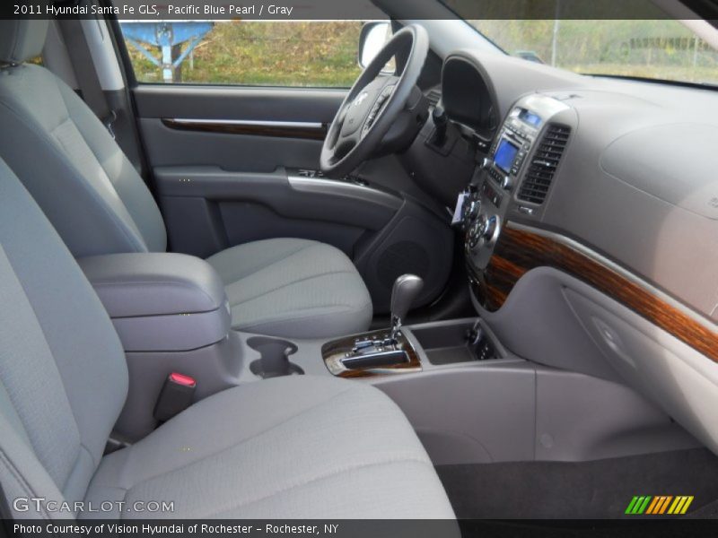 Pacific Blue Pearl / Gray 2011 Hyundai Santa Fe GLS
