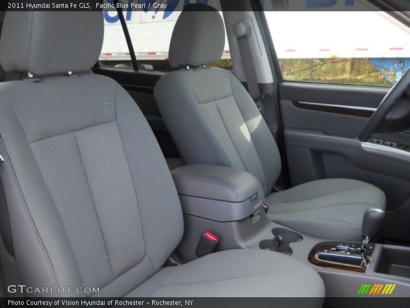 Pacific Blue Pearl / Gray 2011 Hyundai Santa Fe GLS