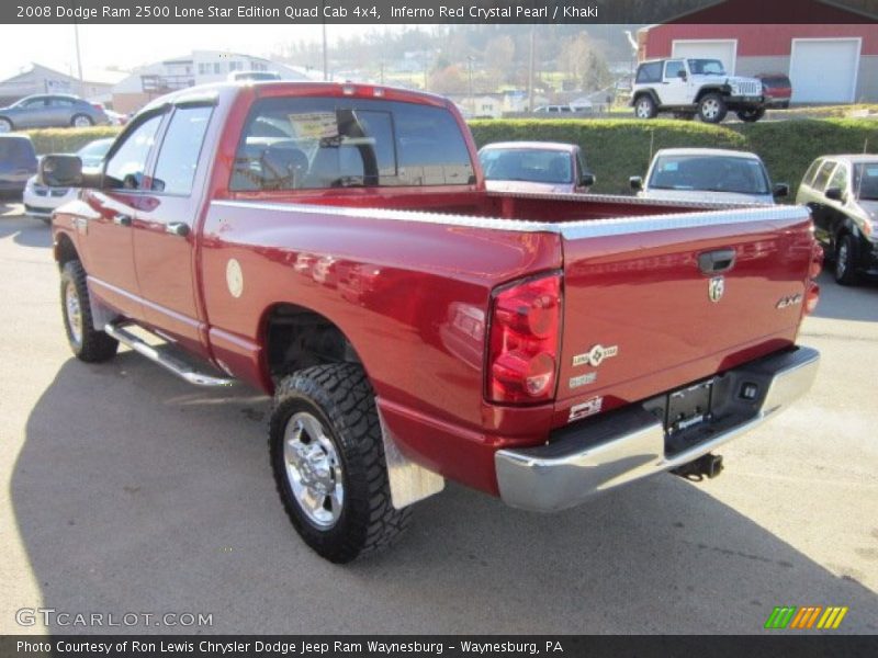 Inferno Red Crystal Pearl / Khaki 2008 Dodge Ram 2500 Lone Star Edition Quad Cab 4x4