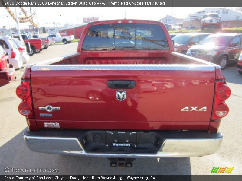 Inferno Red Crystal Pearl / Khaki 2008 Dodge Ram 2500 Lone Star Edition Quad Cab 4x4