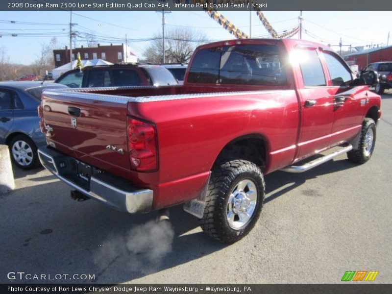 Inferno Red Crystal Pearl / Khaki 2008 Dodge Ram 2500 Lone Star Edition Quad Cab 4x4
