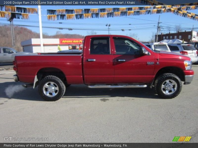 Inferno Red Crystal Pearl / Khaki 2008 Dodge Ram 2500 Lone Star Edition Quad Cab 4x4