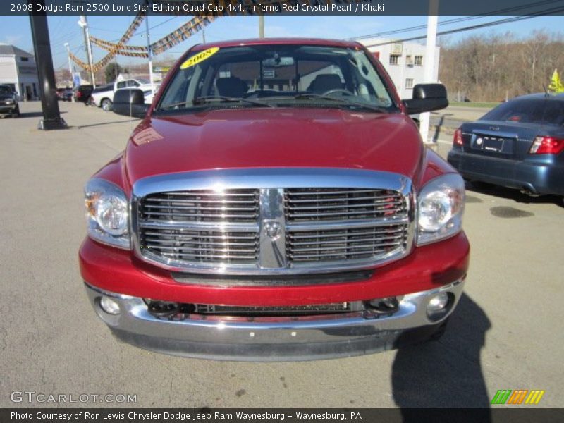 Inferno Red Crystal Pearl / Khaki 2008 Dodge Ram 2500 Lone Star Edition Quad Cab 4x4