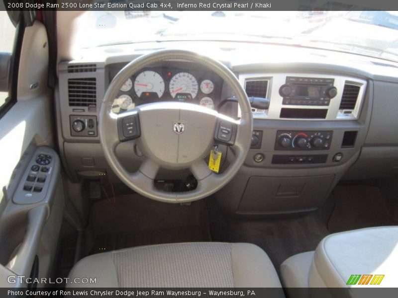 Inferno Red Crystal Pearl / Khaki 2008 Dodge Ram 2500 Lone Star Edition Quad Cab 4x4