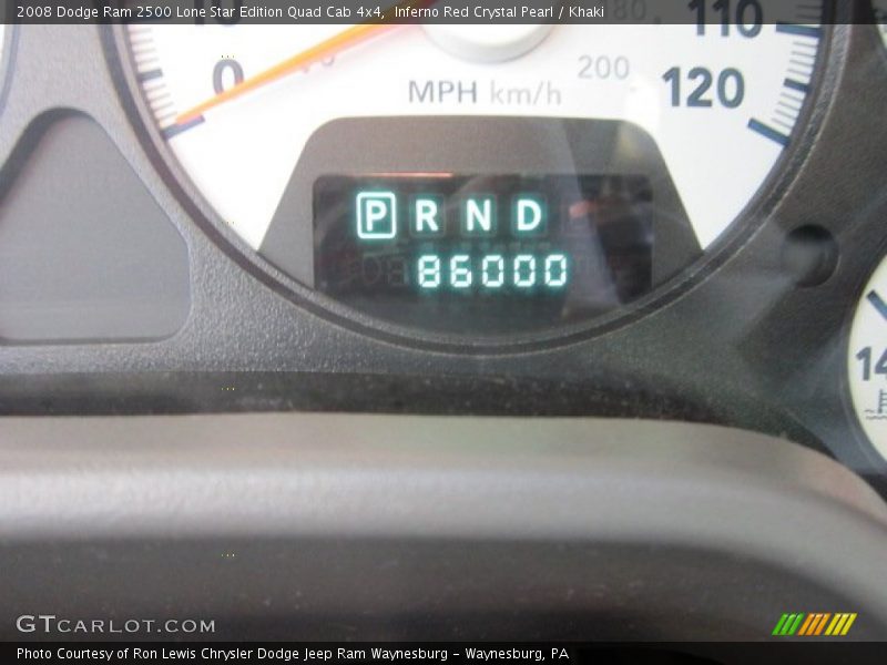 Inferno Red Crystal Pearl / Khaki 2008 Dodge Ram 2500 Lone Star Edition Quad Cab 4x4