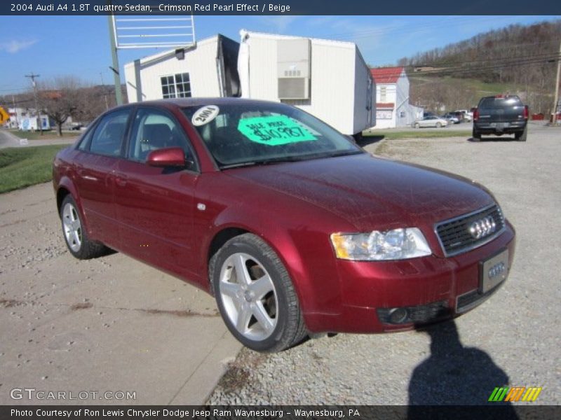 Crimson Red Pearl Effect / Beige 2004 Audi A4 1.8T quattro Sedan