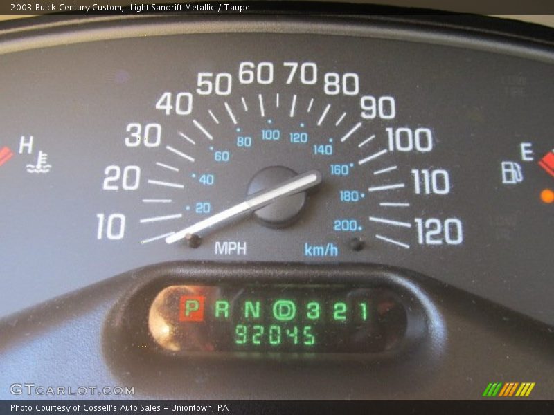Light Sandrift Metallic / Taupe 2003 Buick Century Custom