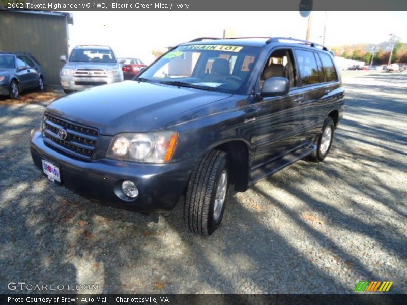 Electric Green Mica / Ivory 2002 Toyota Highlander V6 4WD