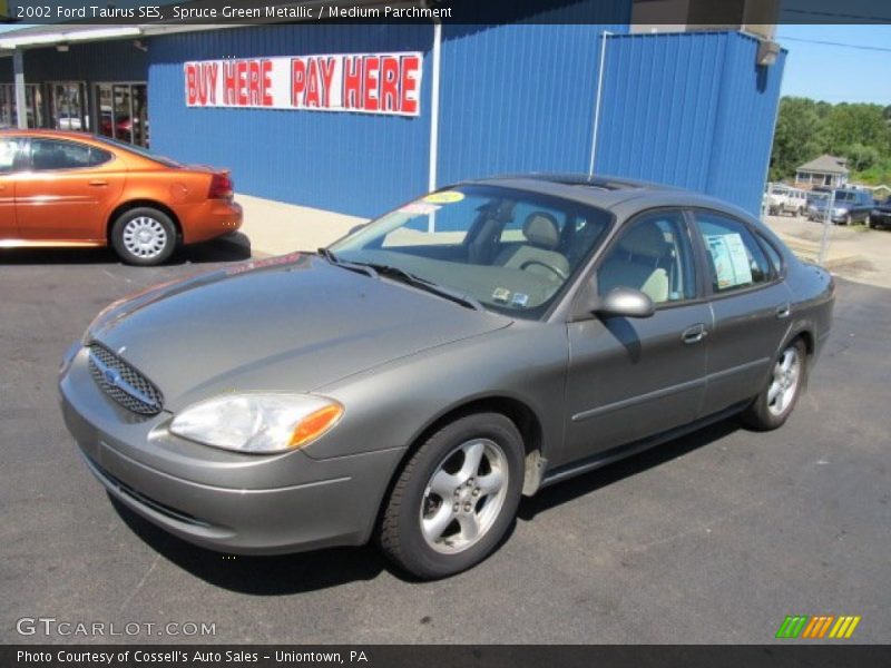 Spruce Green Metallic / Medium Parchment 2002 Ford Taurus SES