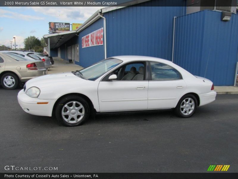 Vibrant White / Medium Graphite 2003 Mercury Sable GS Sedan