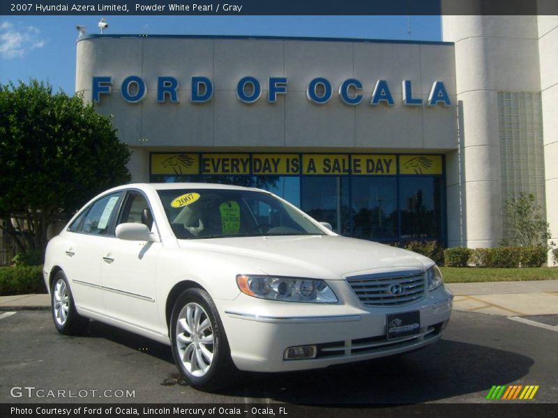 Powder White Pearl / Gray 2007 Hyundai Azera Limited