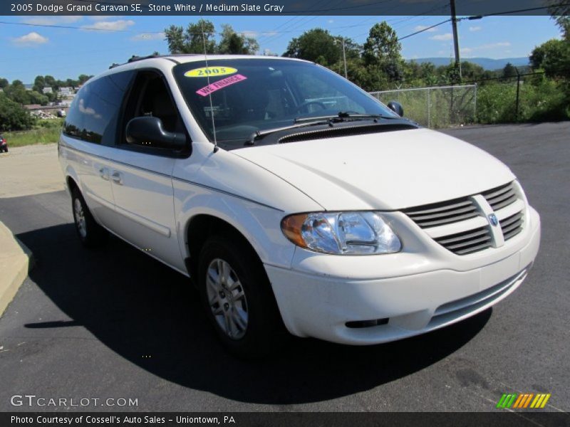 Stone White / Medium Slate Gray 2005 Dodge Grand Caravan SE