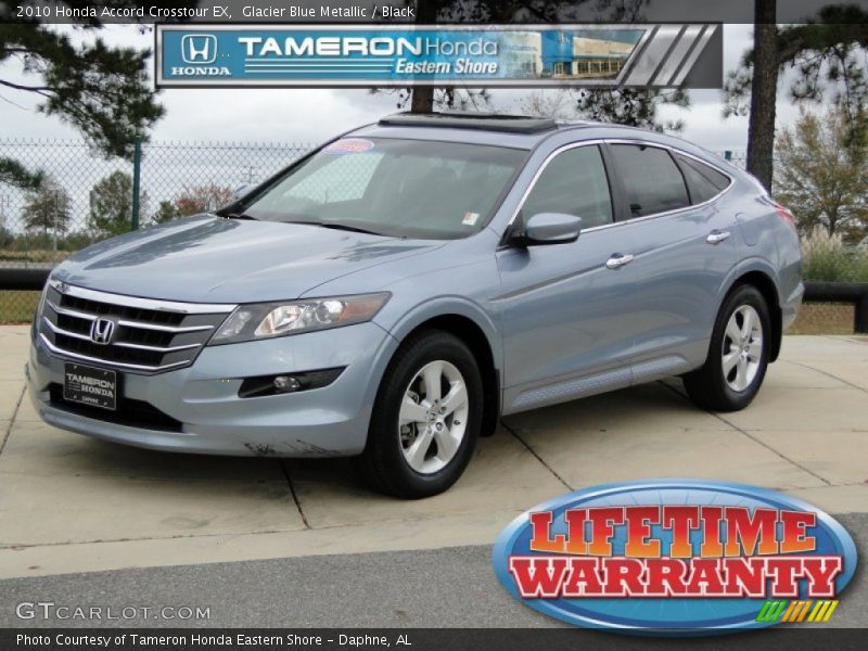 Glacier Blue Metallic / Black 2010 Honda Accord Crosstour EX