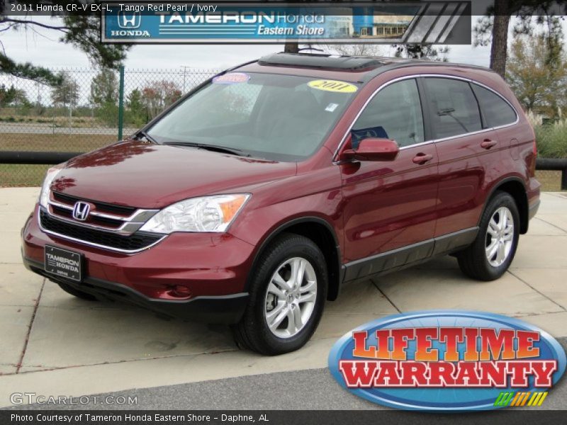 Tango Red Pearl / Ivory 2011 Honda CR-V EX-L