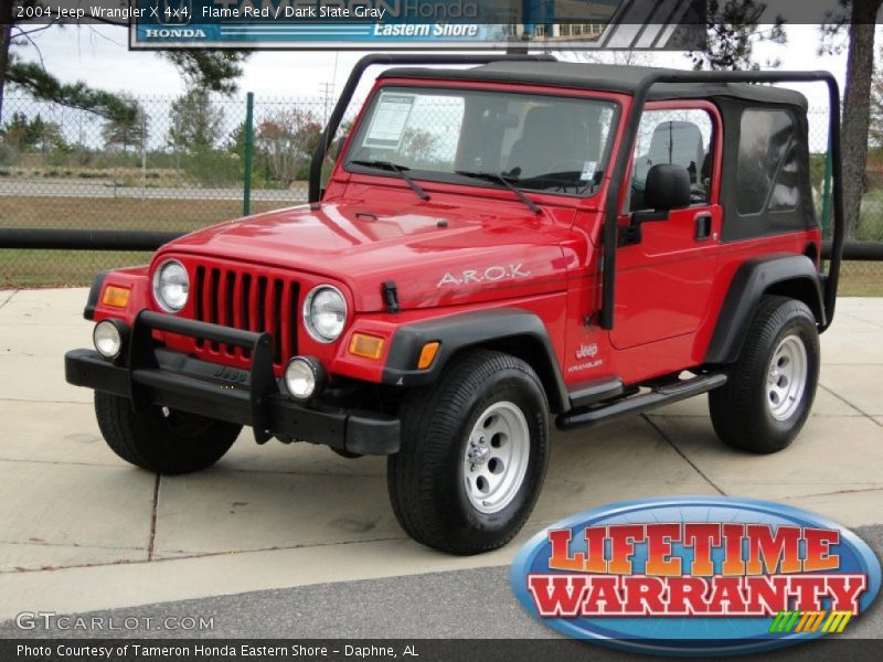 Flame Red / Dark Slate Gray 2004 Jeep Wrangler X 4x4
